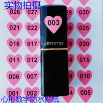 Pink love heart-shaped number sticker 01-300 waterproof label KTV wine glass nail polish sticker