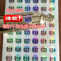 Laser waterproof digital number sticker 1-700 number label nail polish code round page number sticker