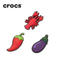 Crocs Carlochi Chi Star Accessories Cave Shoes Flower Delicious Gourmet Vegetable Eggplant Pepper