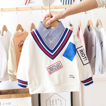 Boys fake two clothing childrens clothing 2022 Spring and autumn new childrens spring clothing childrens baby leisure foreign air blouses