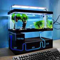 Desktop double bottom filter fish tank aquarium living room household small self-circulation lazy people free water acrylic ecology