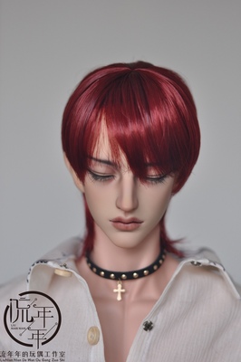 taobao agent [Flowing Year] BJD wig High -temperature shred 1/3 1/4 red wine multi -size