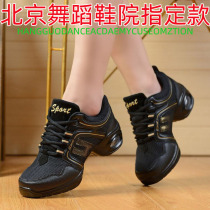 Autumn and winter leather soft bottom breathable square dance shoes womens middle heel net dancing shoes womens Sailors Dance Ghosts dance shoes