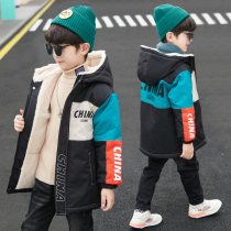 Childrens clothing boys autumn winter coat 2021 new boy winter plus velvet padded foreign style cotton clothes