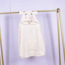 Foreign trade ladies thick coral velvet soft pullover with hat cartoon tops pajamas loungewear thick and warm