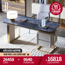 Wesley light luxury writing desk Study desk Modern rock board writing desk bookcase integrated high-end furniture C13 new product