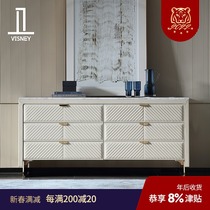 Wei Shili American light luxury dining cabinet living room modern simple solid wood locker porch cabinet high-grade furniture S6