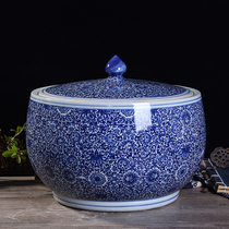 Jingdezhen ceramics 20 KG 40kg insect storage rice tank rice barrel oil cylinder pickled meat tank water tank wine altar
