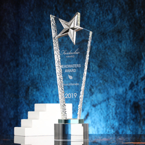 Crystal Trophy Customized Five-pointed Star Outstanding Staff Gold Silver and Bronze Medal Customized Creative Engraving Champion and Third Runner-up Competition