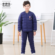 Simple breathable childrens down jacket suit Boys and girls small medium and large children white duck down liner thickened warm autumn and winter
