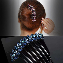 Plug comb hair comb hairhairclip rhinestone side clip Korean version of hairpin Press clip fashion clip elegant top clip headwear women