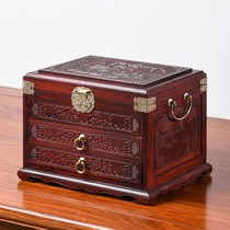 Mahogany jewelry box new red sandalwood solid wood jewelry storage box high-end jewelry box wedding Chinese dowry box large