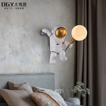 Nordic creative wall lamp bedroom bedside astronaut designer personality astronaut moon childrens room small wall lamp