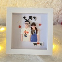 Yingzi Aimee soft pottery photo frame three-dimensional doll couple diy custom photo gift double red book Same model