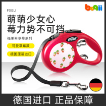 Porky net flexi Fleece strawberry Teddy dog traction rope Automatic retractable dog walking rope chain Golden retriever