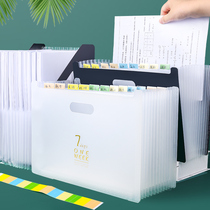 a4 folder multi-layer student vertical organ bag with classification label storage box sorting bag for high school students multi-function paper large capacity artifact data file insert portable