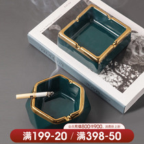 Behan Beauty Nordic Light Extravagant Ceramic Ashtrays Geometric Sketching Creative Personality Home Living Room Office Smoke Disc