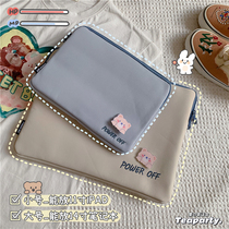 South Korea ins bear 11 inch iPad tablet case Japanese student notebook bag 14 inch computer bag