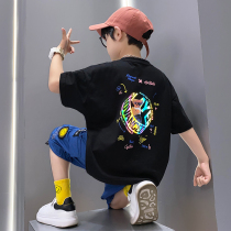 Childrens clothes boy Xia dress suit 2022 New handsome Childrens Korean version Short sleeves clothes boy Two sets
