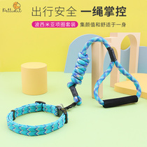 petlimit Puppy dog kitty collar collar neck ring small midsize dog anti-drop and lose pets Baby Dog Traction Rope