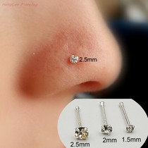 Nasal nail 925 silver nail nail small drill with hole piercing trinkets European and American personality with small ear nail nail nail