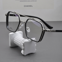 Retro glasses frame mens square Downey big face big frame black frame double beam with lens myopia suit mob glasses