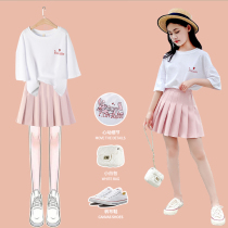  Girls  dresses Summer net red Western style skirts Childrens summer suit College style Big virgin pleated skirt