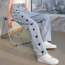 Girl Jeans Spring Autumn Style 2022 New Spring Clothing Children Straight Drum Summer Pants Woman Great Boy Summer Clothing Broadlegged Pants