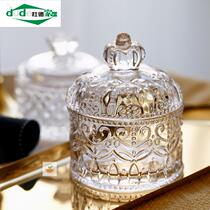 French floating retro Crystal dried fruit food glass fruit jars jewelry storage box storage tank pendulum cylinder