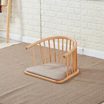 Solid Wood tatami backrest chair floating window chair Japanese bed chair lazy chair balcony floor single chair and room chair