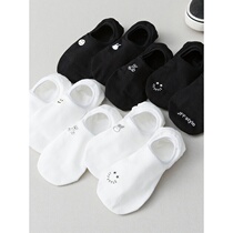 Boat socks womens summer thin shallow invisible non-slip cute Japanese pure cotton socks white socks womens socks