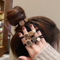 Korean version of full diamond hair rope female Korean Dongdaemun meatballs scalp tendons ins wind simple rhinestone hair rope head rope