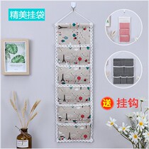 Net red hanging bag cashier bag wall hanging dormitory cotton linen hanging pocket wall-mounted adorable young girl heart storage bag door rear hanging wall