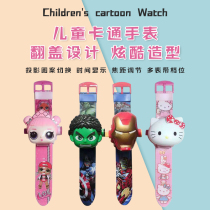 Childrens cartoon watch shaking sound net red watch products Electronic toys Boy girl deformation baby 3D projection watch