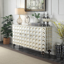  Light luxury style entrance cabinet Silver foil foyer cabinet paint home partition cabinet American wine cabinet Hotel clubhouse Feng shui entrance