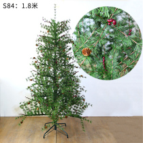 Christmas scene decoration pine needle PE with pine cones Christmas tree ornaments Shopping mall hotel decoration tree decoration