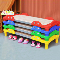 Early education center childrens garden bed tiled dense board bed nap bed plastic movable wooden board bed stacked bed