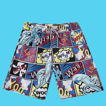  Beach pants mens quick-drying loose seaside vacation large size couple five-point short big pants hot spring swimming trunks womens summer