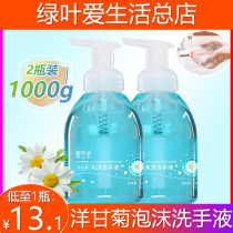 (2 bottles) green leaves love life chamomile foam hand sanitizer gentle clean foam rich household