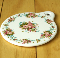 Zhu Zhu HomelandSouth Korea imported SMF British rose bouquet ceramic pot mat insulation mat