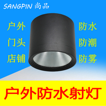 LED waterproof spotlight COB surface round ceiling outdoor outdoor shop door head downlight rain gathering strong light super bright