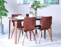 Qu Mei Home Modern Light Nordic One Table Four Chair Dining Room Furniture Small Family Type Square Table Dining Table And Chairs Combination