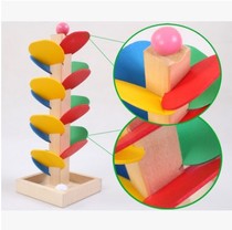 Childrens toy diy plug-in block multi-layer petal slides track leaf tower ball game kindergarten teaching tool