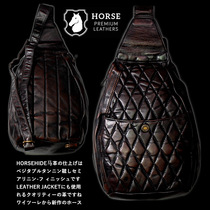 Little HORSE HIDE BAG Japan Order Black Dyed Tea Wick Mapi Rhomboid locomotive bag snatched out of stock