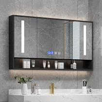  Smart light luxury bathroom mirror cabinet Bathroom anti-fog with led light mirror Simple bathroom wall cabinet Dressing objective lens box