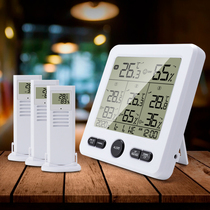 Household indoor and outdoor thermometer alarm detection temperature and humidity meter high precision wireless temperature and humidity meter time backlight