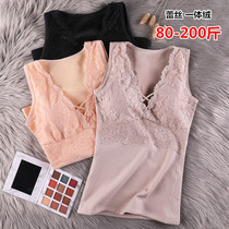 Plus Fattening Code Autumn Winter Warm Vest Woman Thickened gapped lingerie anti-cold Tootto chest beating bottom shirt 200 catty womens clothing