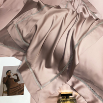 Spring and summer minimalist pure color 100 bronn essence 4 pieces of ice silk soft silk sliding naked bed linen bed bedding