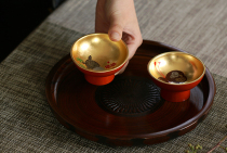 Japan imported Yamanaka Lacquerware Gold foil Maki-e pair cup Crane turtle Gourd Fulu wine glass Ornamental cold wine Sake cup