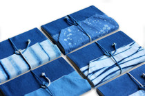 Blue continued Bai tie-dye notebook notepad sketchbook set of cotton pure natural plant dyeing can be customized
